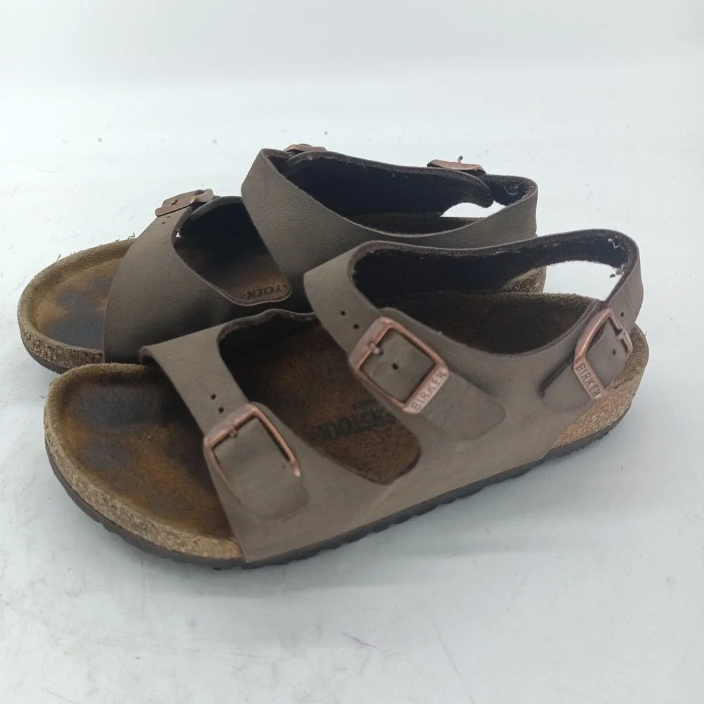 Birkenstock Milano Kids Sandals Mocha Brown Size 33 Buckle Slingback BI8
